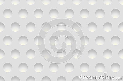 Seamless abstract white texture background with round cavities Vector Illustration